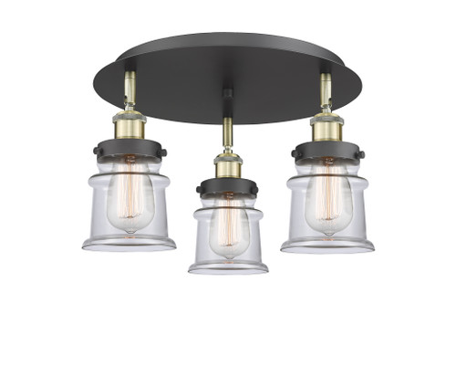 INNOVATIONS 916-3C-BAB-G182S Canton 3 17 inch Flush Mount Black Antique Brass