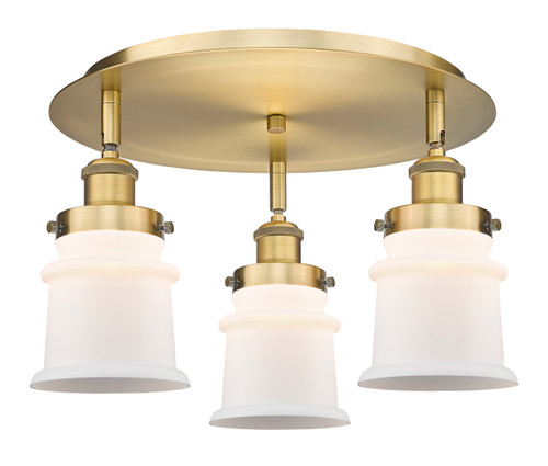 INNOVATIONS 916-3C-BB-G181S Canton 3 17 inch Flush Mount Brushed Brass