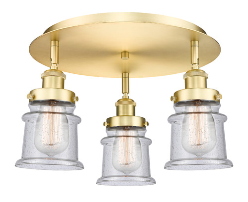 INNOVATIONS 916-3C-SG-G184S Canton 3 17 inch Flush Mount Satin Gold