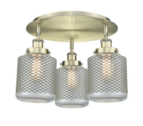 INNOVATIONS 916-3C-AB-G262 Edison 3 17.75 inch Flush Mount Antique Brass