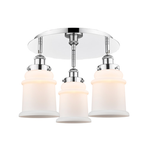 INNOVATIONS 916-3C-PC-G181 Canton 3 17.75 inch Flush Mount Polished Chrome