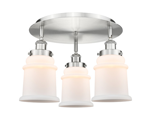 INNOVATIONS 916-3C-SN-G181 Canton 3 17.75 inch Flush Mount Satin Nickel