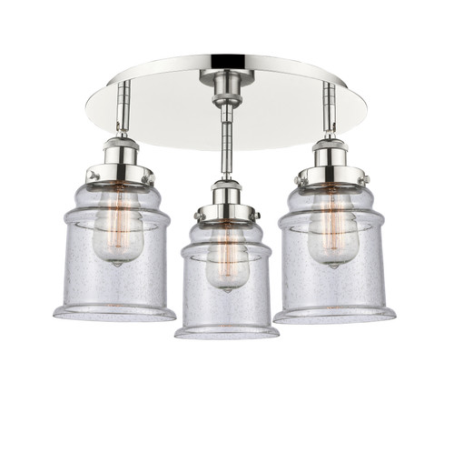 INNOVATIONS 916-3C-PN-G184 Whitney 3 17.75 inch Flush Mount Polished Nickel