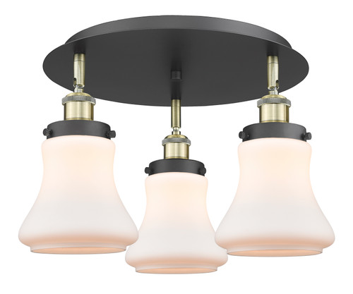 INNOVATIONS 916-3C-BAB-G191 Bellmont 3 17.75 inch Flush Mount Black Antique Brass