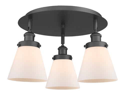 INNOVATIONS 916-3C-BK-G61 Cone 3 18 inch Flush Mount Matte Black