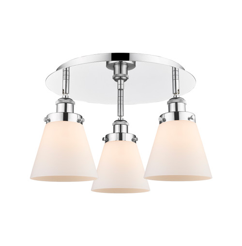 INNOVATIONS 916-3C-PC-G61 Cone 3 18 inch Flush Mount Polished Chrome