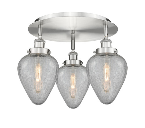 INNOVATIONS 916-3C-SN-G165 Geneseo 3 17.75 inch Flush Mount Satin Nickel