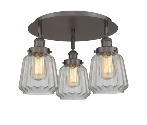 INNOVATIONS 916-3C-OB-G142 Chatham 3 18.25 inch Flush Mount Oil Rubbed Bronze