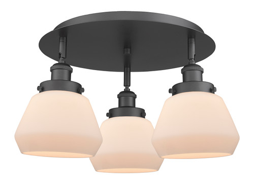 INNOVATIONS 916-3C-BK-G171 Fulton 3 18.25 inch Flush Mount Matte Black