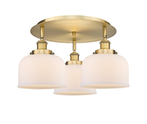 INNOVATIONS 916-3C-BB-G71 Cone 3 19.75 inch Flush Mount Brushed Brass