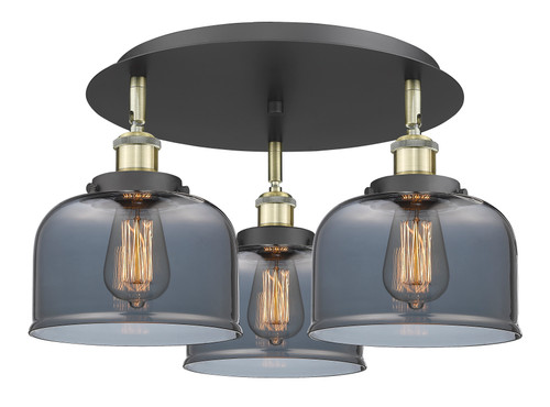 INNOVATIONS 916-3C-BAB-G73 Cone 3 19.75 inch Flush Mount Black Antique Brass