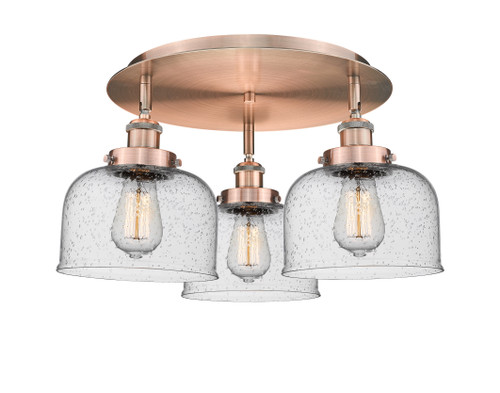 INNOVATIONS 916-3C-AC-G74 Cone 3 19.75 inch Flush Mount Antique Copper