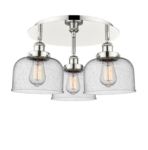 INNOVATIONS 916-3C-PN-G74 Cone 3 19.75 inch Flush Mount Polished Nickel