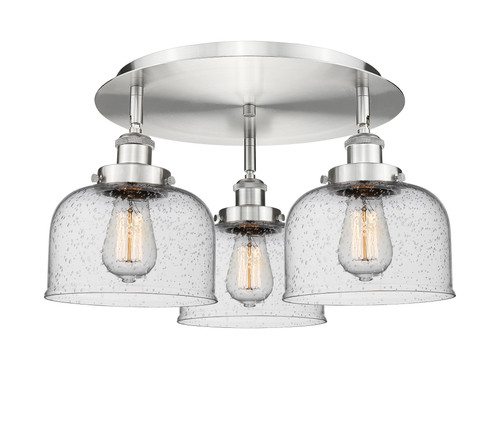 INNOVATIONS 916-3C-SN-G74 Cone 3 19.75 inch Flush Mount Satin Nickel