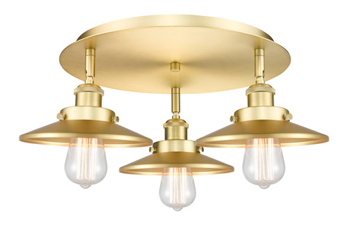 INNOVATIONS 916-3C-SG-M4-SG Ballston Urban 3 19.75 inch Flush Mount Satin Gold