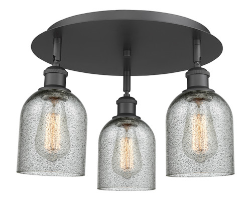 INNOVATIONS 516-3C-BK-G257 Caledonia 3 16.75 inch Flush Mount Matte Black