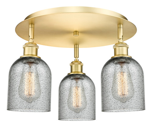 INNOVATIONS 516-3C-SG-G257 Caledonia 3 16.75 inch Flush Mount Satin Gold