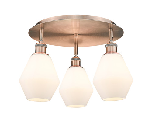 INNOVATIONS 516-3C-AC-G651-6 Cindyrella 3 17.75 inch Flush Mount Antique Copper