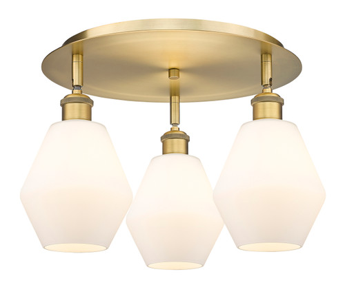 INNOVATIONS 516-3C-BB-G651-6 Cindyrella 3 17.75 inch Flush Mount Brushed Brass