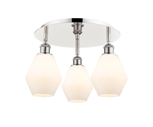 INNOVATIONS 516-3C-PN-G651-6 Cindyrella 3 17.75 inch Flush Mount Polished Nickel
