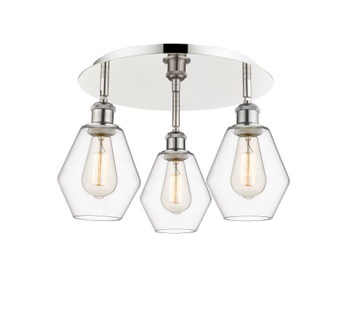 INNOVATIONS 516-3C-PN-G652-6 Cindyrella 3 17.75 inch Flush Mount Polished Nickel