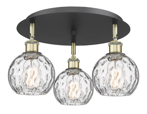 INNOVATIONS 516-3C-BAB-G1215-6 Athens Water Glass 3 17.625 inch Flush Mount Black Antique Brass