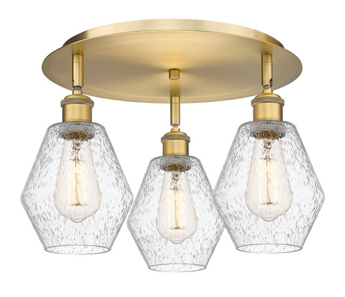 INNOVATIONS 516-3C-BB-G654-6 Cindyrella 3 17.75 inch Flush Mount Brushed Brass