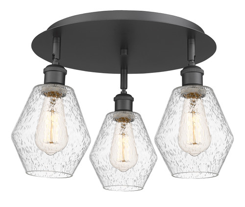 INNOVATIONS 516-3C-BK-G654-6 Cindyrella 3 17.75 inch Flush Mount Matte Black