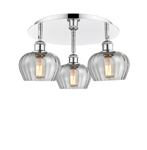 INNOVATIONS 516-3C-PC-G92 Fenton 3 18.25 inch Flush Mount Polished Chrome