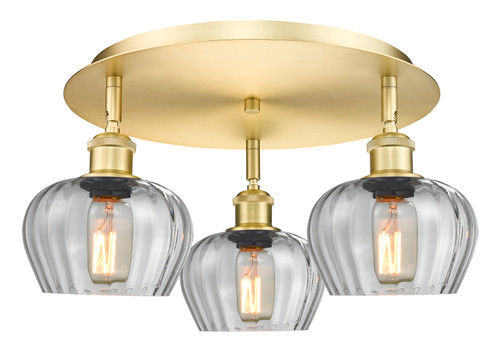 INNOVATIONS 516-3C-SG-G92 Fenton 3 18.25 inch Flush Mount Satin Gold
