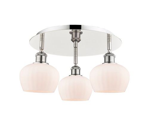 INNOVATIONS 516-3C-PN-G91 Fenton 3 18.25 inch Flush Mount Polished Nickel