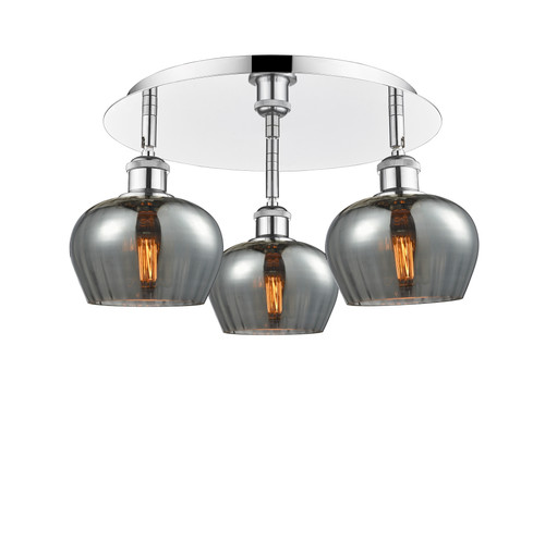 INNOVATIONS 516-3C-PC-G93 Fenton 3 18.25 inch Flush Mount Polished Chrome