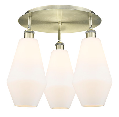INNOVATIONS 516-3C-AB-G651-7 Cindyrella 3 18.75 inch Flush Mount Antique Brass