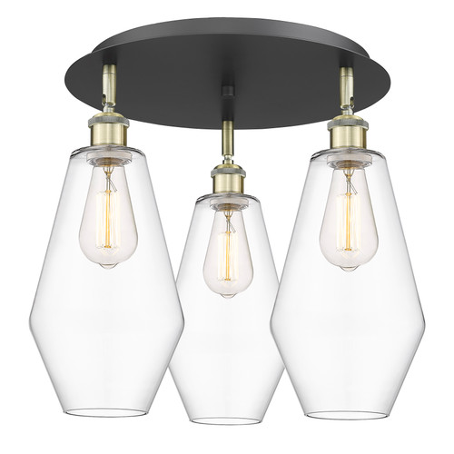 INNOVATIONS 516-3C-BAB-G652-7 Cindyrella 3 18.75 inch Flush Mount Black Antique Brass