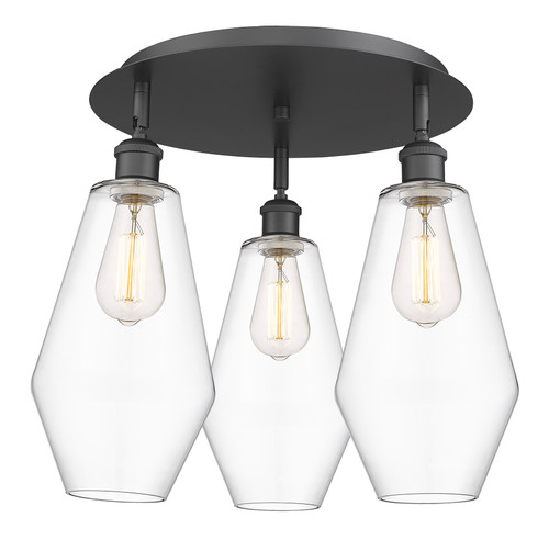 INNOVATIONS 516-3C-BK-G652-7 Cindyrella 3 18.75 inch Flush Mount Matte Black