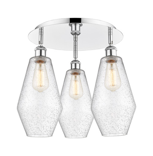INNOVATIONS 516-3C-PC-G654-7 Cindyrella 3 18.75 inch Flush Mount Polished Chrome