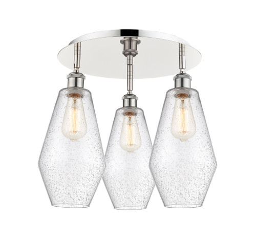 INNOVATIONS 516-3C-PN-G654-7 Cindyrella 3 18.75 inch Flush Mount Polished Nickel