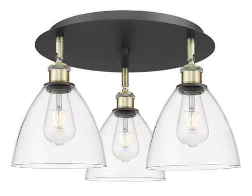 INNOVATIONS 516-3C-BAB-GBD-752 Bristol Glass 3 19.25 inch Flush Mount Black Antique Brass
