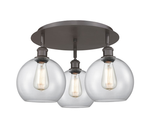 INNOVATIONS 516-3C-OB-G122-8 Athens 3 19.75 inch Flush Mount Oil Rubbed Bronze