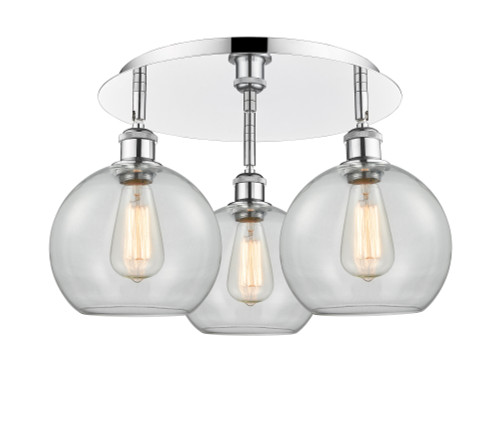 INNOVATIONS 516-3C-PC-G122-8 Athens 3 19.75 inch Flush Mount Polished Chrome