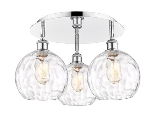 INNOVATIONS 516-3C-PC-G1215-8 Athens Water Glass 3 19.75 inch Flush Mount Polished Chrome