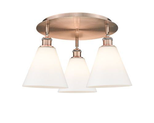 INNOVATIONS 516-3C-AC-GBC-81 Berkshire 3 19.75 inch Flush Mount Antique Copper