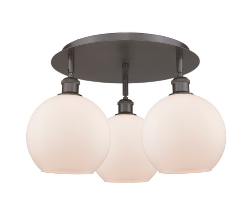 INNOVATIONS 516-3C-OB-G121-8 Athens 3 19.75 inch Flush Mount Oil Rubbed Bronze