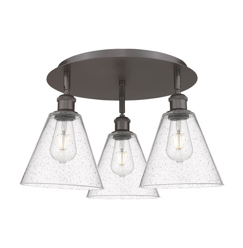INNOVATIONS 516-3C-OB-GBC-84 Berkshire 3 19.75 inch Flush Mount Oil Rubbed Bronze