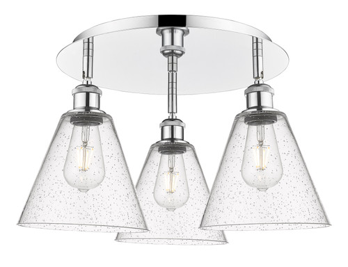 INNOVATIONS 516-3C-PC-GBC-84 Berkshire 3 19.75 inch Flush Mount Polished Chrome