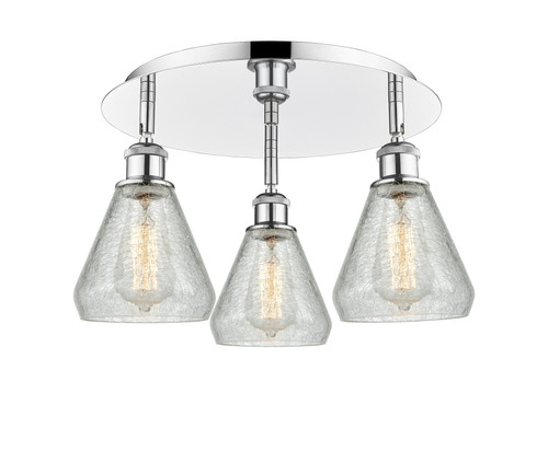 INNOVATIONS 516-3C-PC-G275 Conesus 3 17.75 inch Flush Mount Polished Chrome