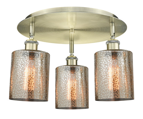 INNOVATIONS 516-3C-AB-G116 Cobbleskill 3 16.75 inch Flush Mount Antique Brass
