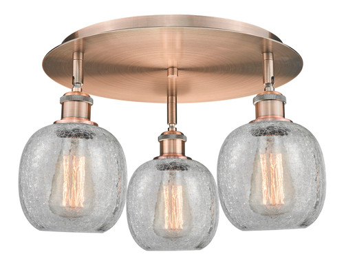 INNOVATIONS 516-3C-AC-G105 Belfast 3 17.75 inch Flush Mount Antique Copper
