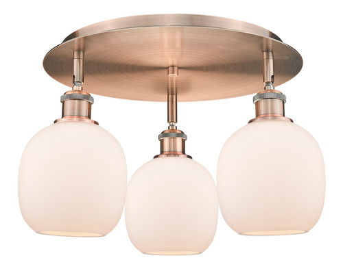 INNOVATIONS 516-3C-AC-G101 Belfast 3 17.75 inch Flush Mount Antique Copper