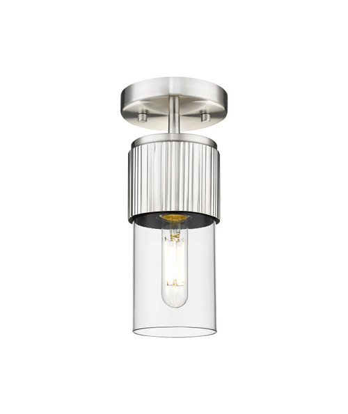 INNOVATIONS 428-1F-SN-G428-7CL Bolivar 1 5 inch Flush Mount Satin Nickel